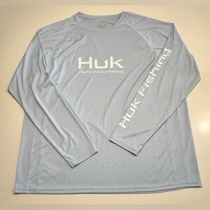 Huk Mens Performance Stretch Fishing Long Sleeve Pullover Blue
Shirt XXL